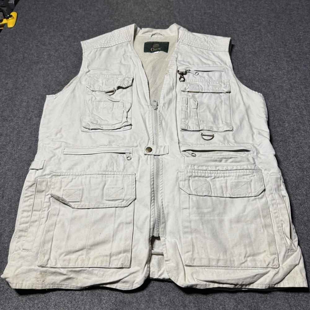 Vintage Orvis Fishing Vest Utility Pocket Fly Fishing Hunting Safari Size M Mens
